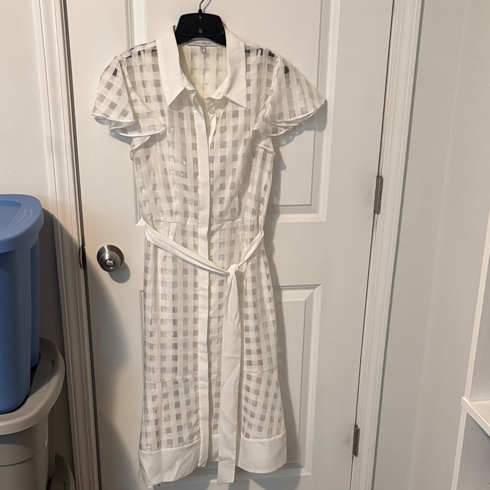 Julia Jordan Ivory Checkered Dress Nordstrom size 8